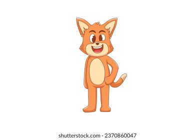 Cute Fox Character Design Illustration