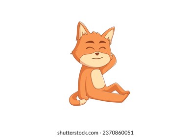 Cute Fox Character Design Illustration