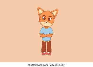 Cute Fox Character Design Illustration