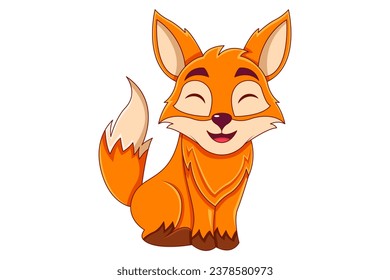 Cute Fox Character Design Illustration