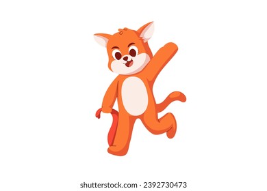 Cute Fox Character Design Illustration
