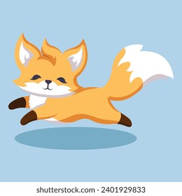 Cute Fox Character Design Illustration