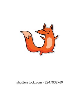 cute fox character design, vector illustration