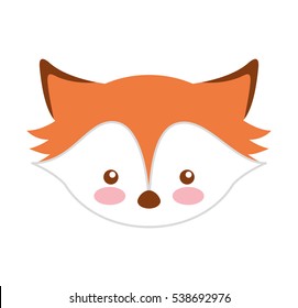 cute fox character icon vector illustration design
