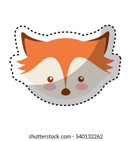 cute fox character icon vector illustration design