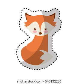 cute fox character icon vector illustration design