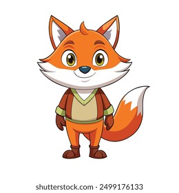 a cute fox characters , vector , art