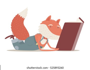 Cute Fox. Children's Book Illustration