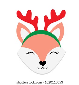 cute fox christmas animal character illustration