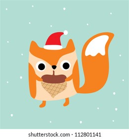 cute fox christmas doodle