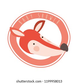 cute fox with circular frame