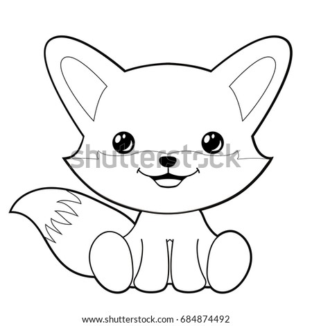 Cute Fox Clipart Coloring Activity Vector Stock Vector (Royalty Free