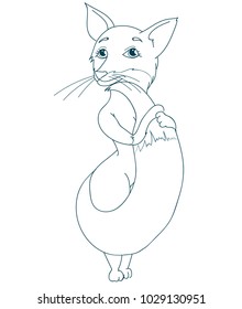 cute fox coloring page