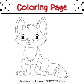 Cute Fox Farbing Page.  Vektorgrafik. Umrissen für das Farbbuch.