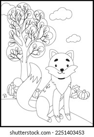 Cute Fox Coloring Pages for Kids