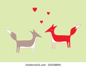 cute fox couple