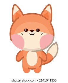 cute fox design over white