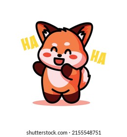 cute fox is doing pose