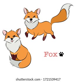 Cute Fox Doodle Collection Free Hand Drawing Vector in Different Poses