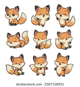 Cute Fox Doodle Style Illustration