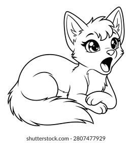 Cute fox drawing 