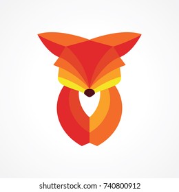cute fox elegant logo design