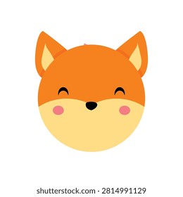 Cute Fox Face Cartoon