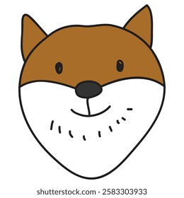 cute fox face cartoon illustration graphic design vector illustration graphic design