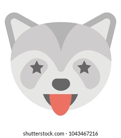 
Cute fox face emoticon expressing being naughty

