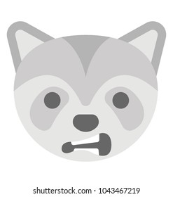 
Cute fox face emoticon expressing being annoyed

