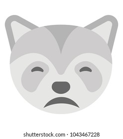 
Cute fox face emoticon expressing being sad
