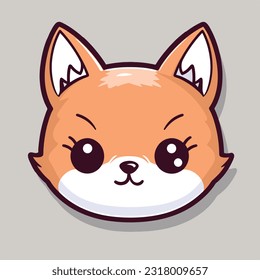 Cute fox face illustration
