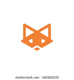 Logotipo de la cara de zorro mate de forma geométrica