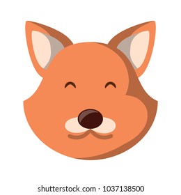 cute fox faceicon over white background, colorful design. vector illustration