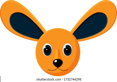 Cute Fox Fennec with big ears. Vector illustration of an animal.