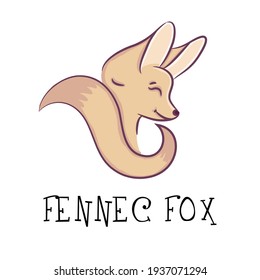 Cute fox fennec icon logo