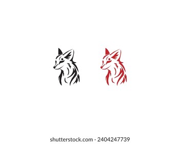Cute fox in flat cartoon style,Set of fox dance,Cartoon forest animals,Hand drawn animal silhouette,collection, Wild animals with nature elements,Cartoon little fox collection set,Coloured wolf design
