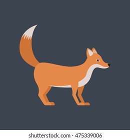 Cute fox flat illustration.