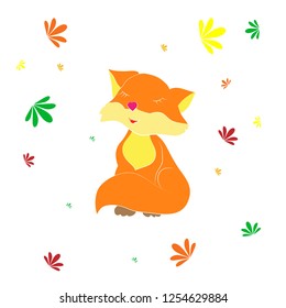 Cute Fox in flat style
