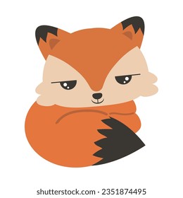 Cute fox flat style cartoon