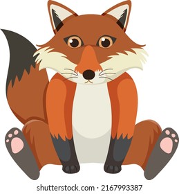 Cute fox in flat style isolated illustration
