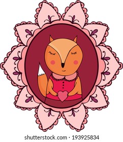 cute fox in the frame