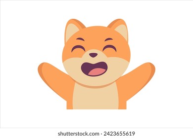 Cute Fox Funny Flat Sticker Design