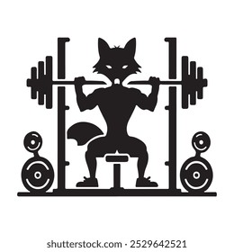 Cute Fox gym and Fitness vector with white background 