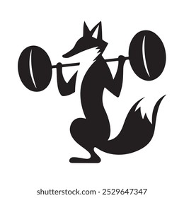 Lindo Fox gimnasio y Vector de fitness con fondo blanco