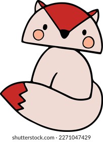Cute Fox Hand draw Doodle Cartoon