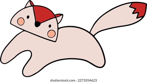 Cute Fox Hand draw Doodle Cartoon