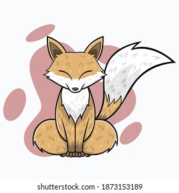 Cute Fox Hand Drawn illustration design