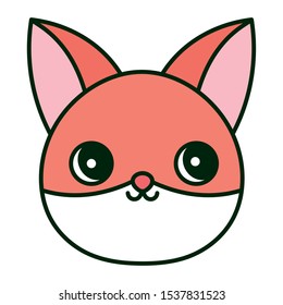 cute fox head animal cartoon vector illustration