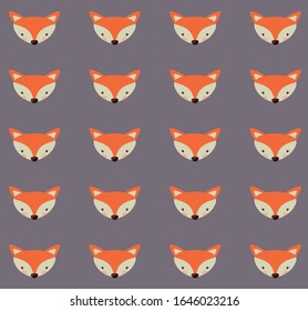 süße Foxenkopftiermuster-Vektorillustration